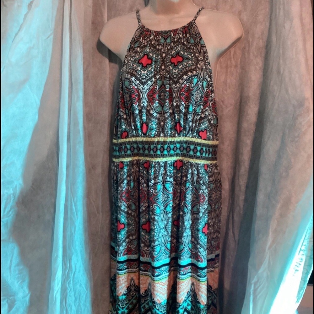 London Times Patterned Midi Dress NWT